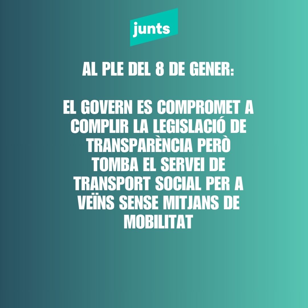 El govern es compromet a complir la legislació de transparència però tomba el servei de transport social per a veïns sense mitjans de mobilitat