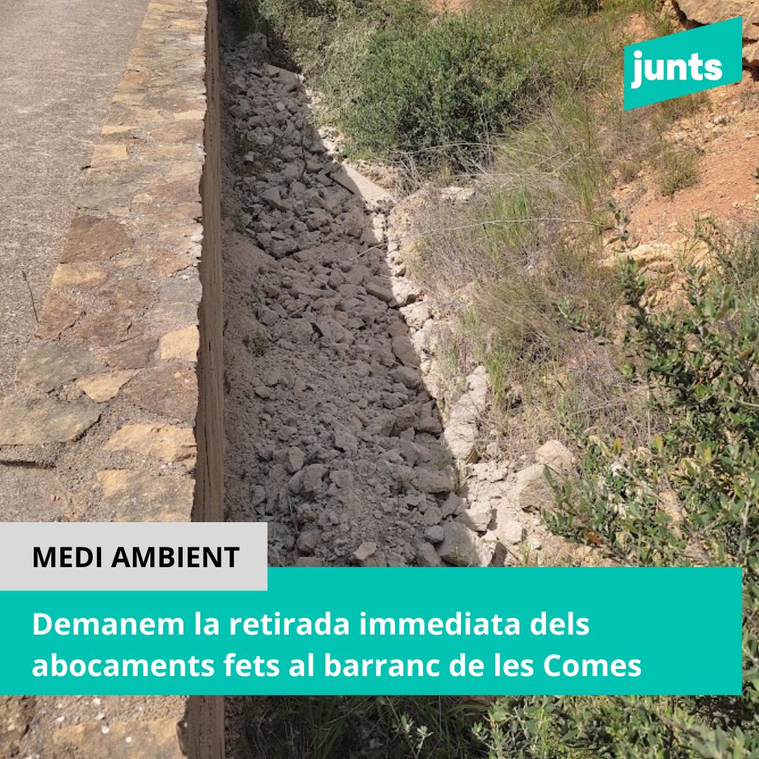 Demanem la retirada immediata dels abocaments fets al barranc de les Comes